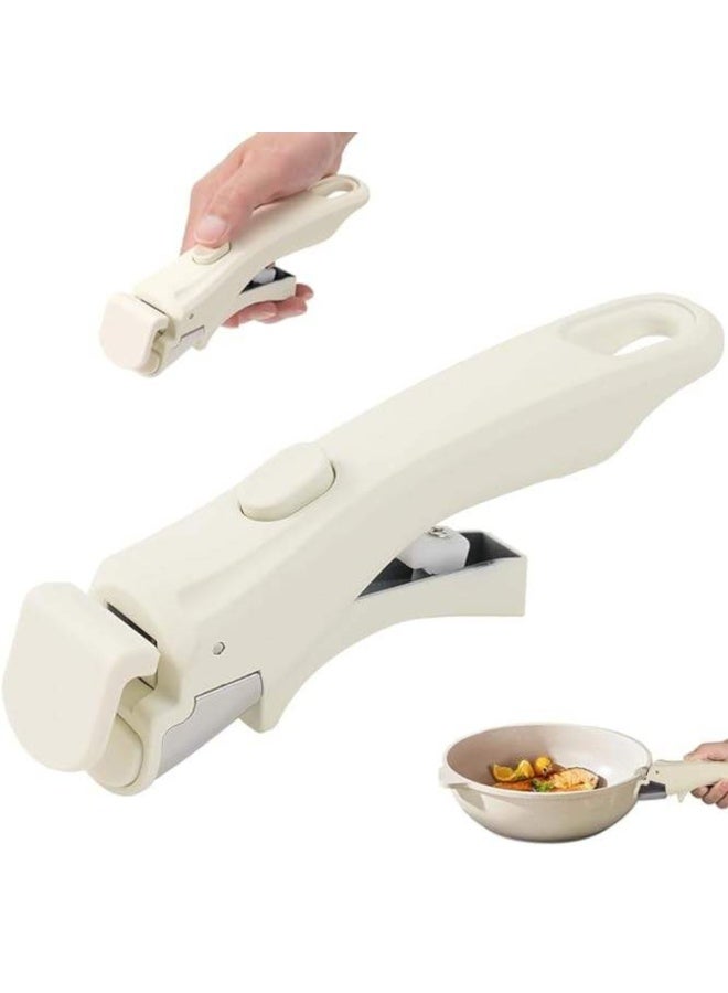 ARABIQO Removable Handle for Pots & Pans, Universal Detachable Pan Handle Replacement, Heat-Resistant Plastic, Stainless Steel & Silicone, Secure Locking Grip for Cookware, Kitchen Accessory - Image 1